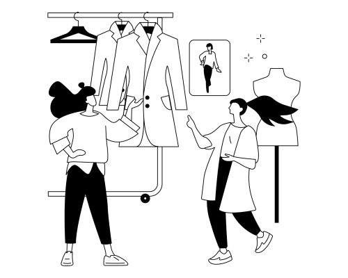 Shop assistant abstract concept vector illustration. Shopping mall retail store purchase, boutique saleswoman job, customer service, consumers choice, woman fashion market abstract metaphor.