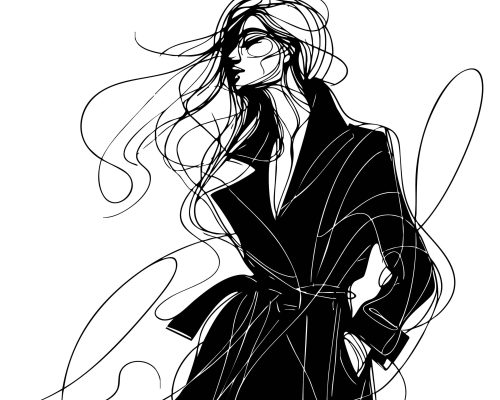 Stylish fashion models. Fashion girls Sketch. Woman in pants